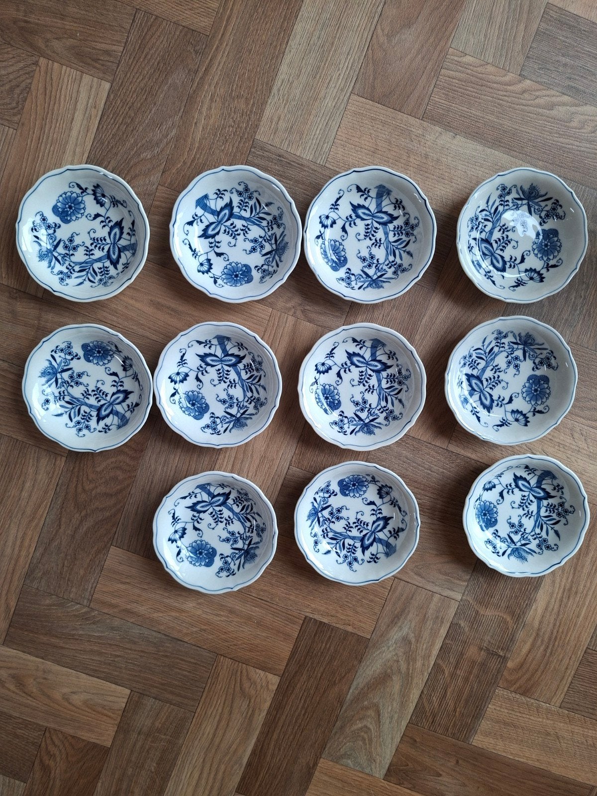 Set van 11 Blue Danube compoteschaaltjes met uienpatroon, Ophalen of Verzenden
