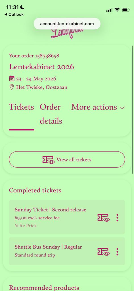 Lentekabiner 24 mei second release + shuttle bus sunday, Tickets en Kaartjes, Eén persoon