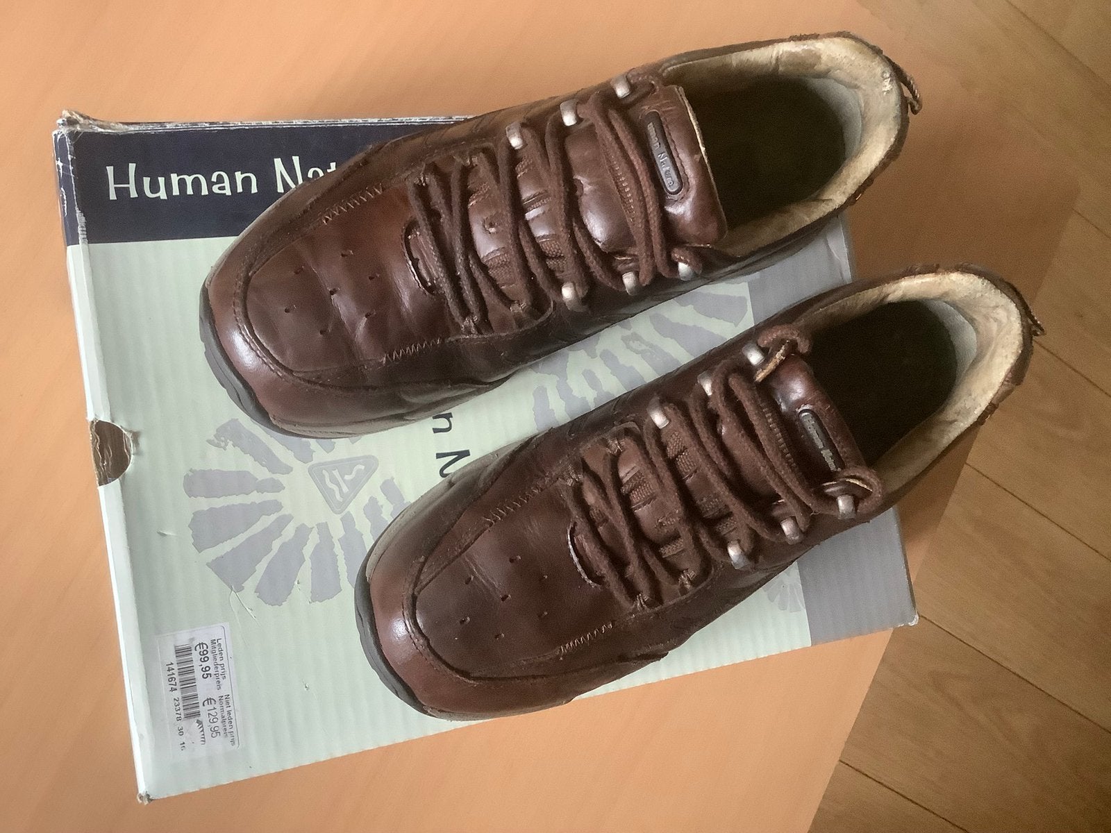 HUMAN NATURE leren heren SCHOENEN mt 43, Bruin, Ophalen of Verzenden, Gedragen, Wandelschoenen of Bergschoenen