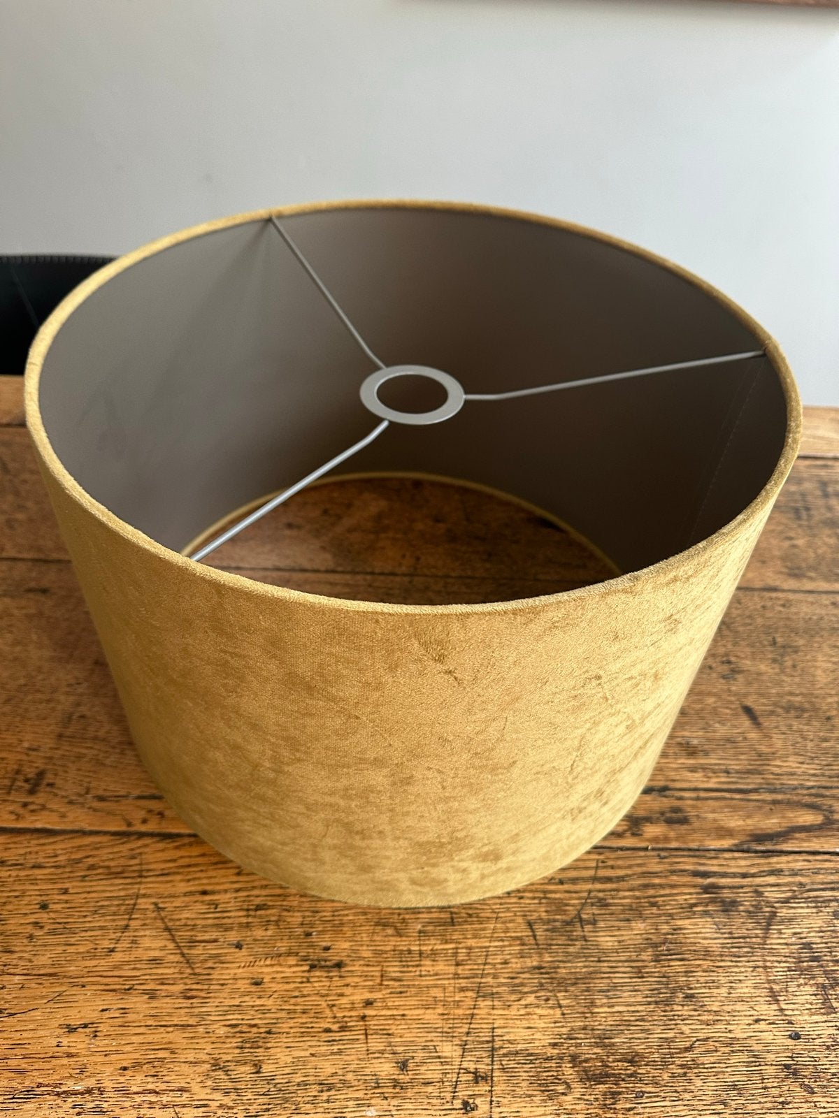 Lampenkap velours goud 40x25 cm Karwei, Geel, Rond, Zo goed als nieuw, Textiel