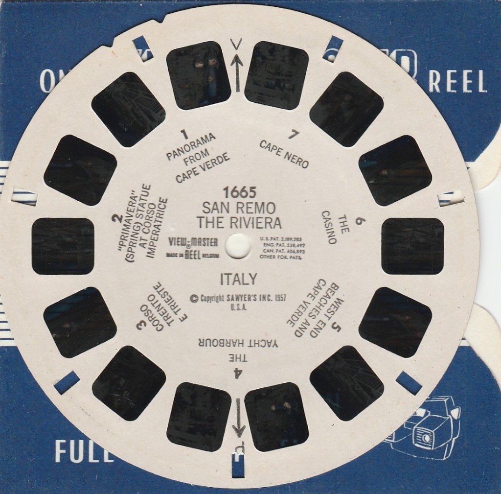 view master 1665 SAN REMO RIVIERA ITALIË viewmaster, Ophalen of Verzenden, Gebruikt