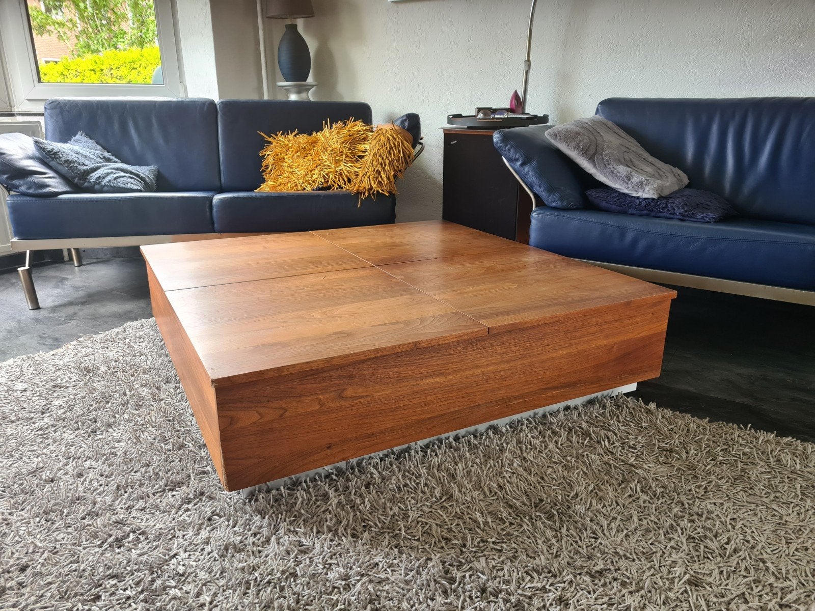 Mooie houten salontafel, Ophalen, Eikenhout, Zo goed als nieuw, Modern