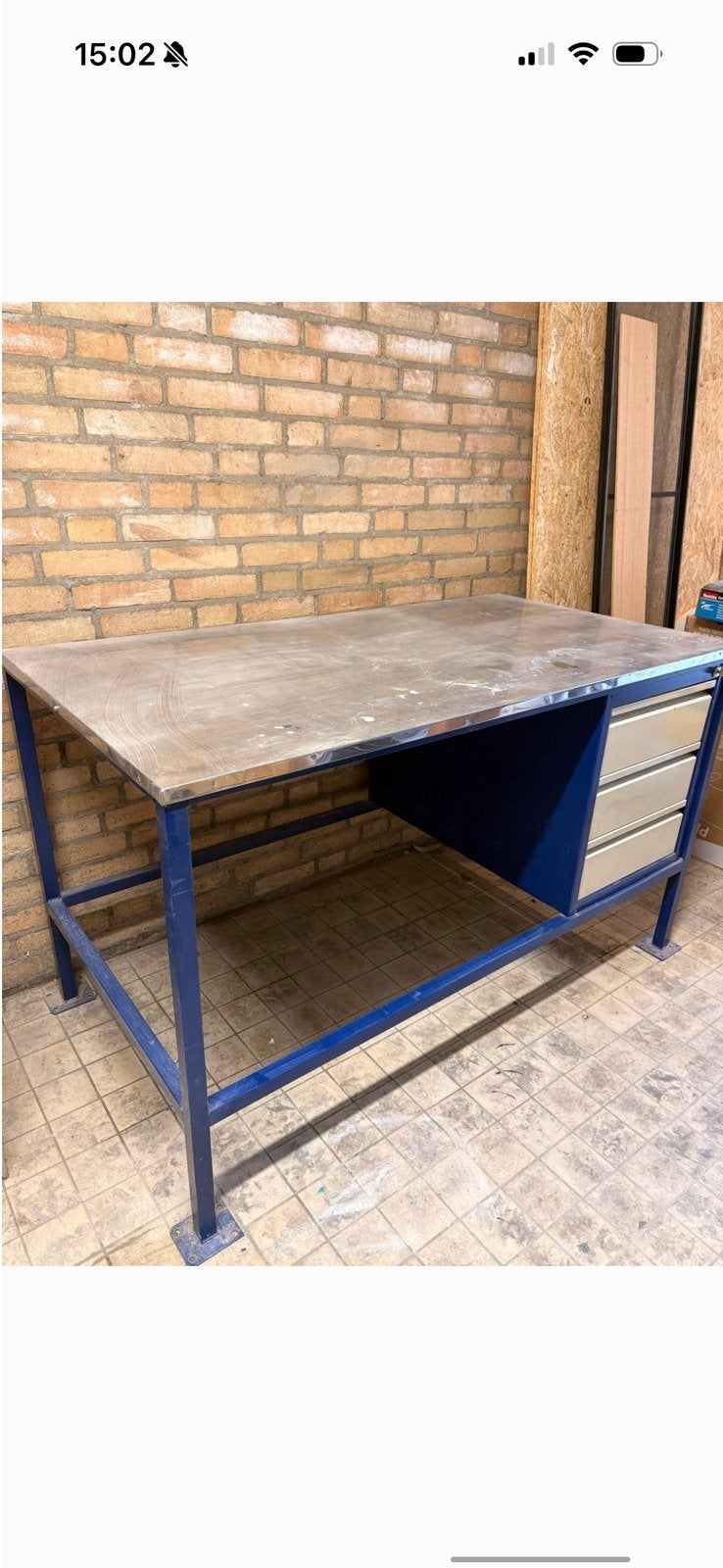 Werkbank 141x76 cm, Ophalen, Gebruikt, 120 tot 170 cm