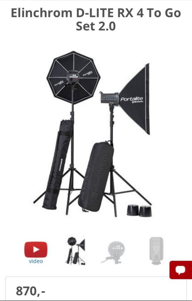 Elinchrom studio lampenset, Ophalen, Zo goed als nieuw