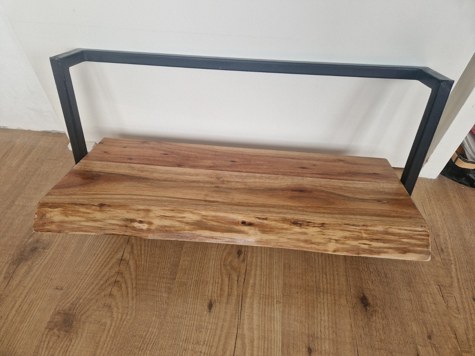 2 Wandplanken van hout en metaal - Diverse maten, Ophalen, Gebruikt