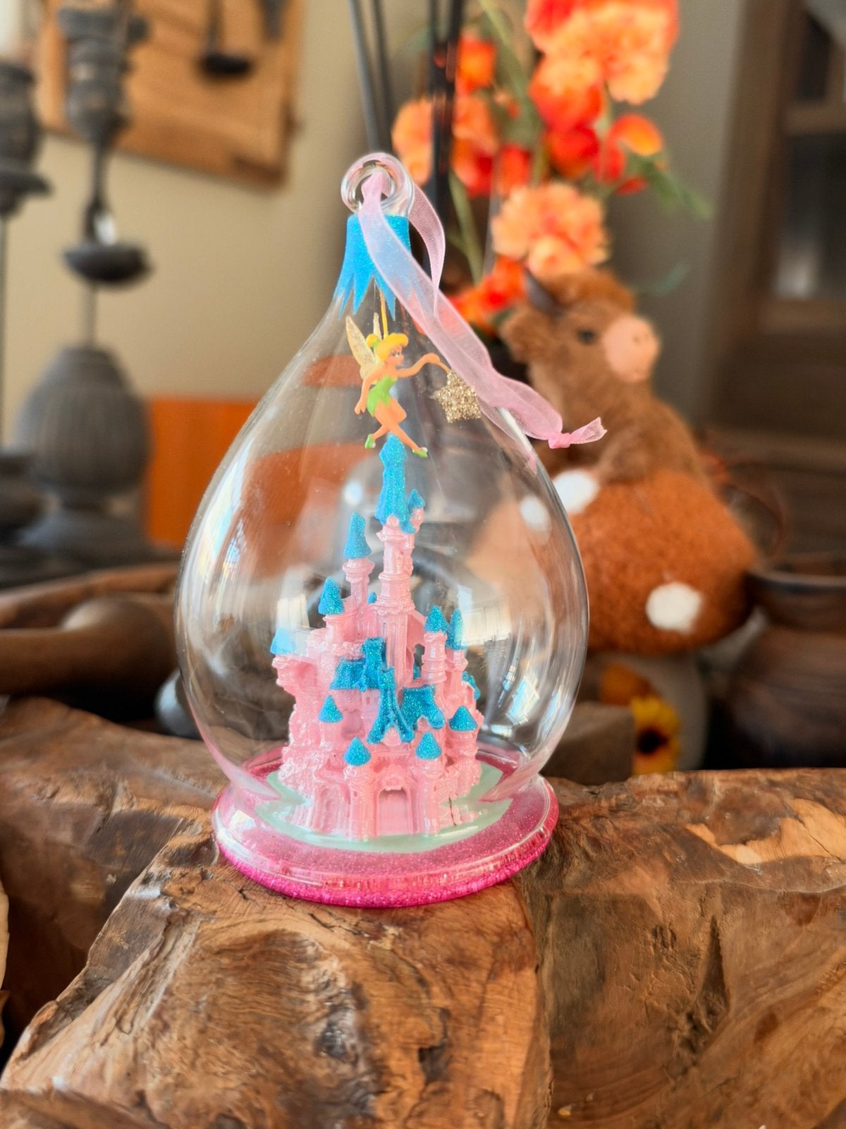 Disney kasteel glazen dome, Verzamelen, Ophalen of Verzenden, Mickey Mouse, Zo goed als nieuw, Beeldje of Figuurtje