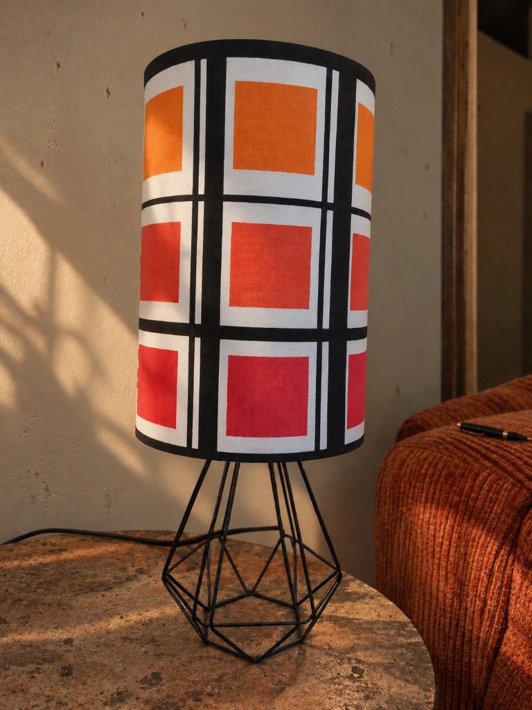 Retro lamp met coole voet 20øx30cm - nu weg ivm verhuizing!, Overige merken, Meerkleurig, 30 cm, Metaal