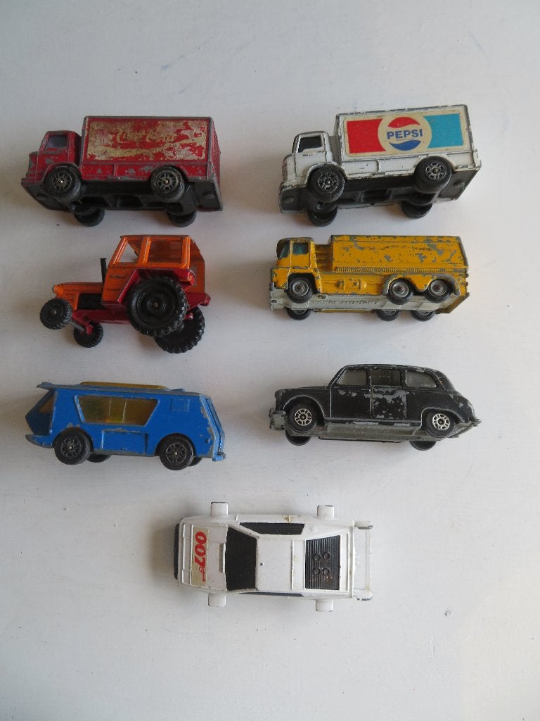 7x Corgi opknappers, 007 Lotus Esprit, Leyland, Zetor, Coca, Ophalen of Verzenden, Auto, Corgi
