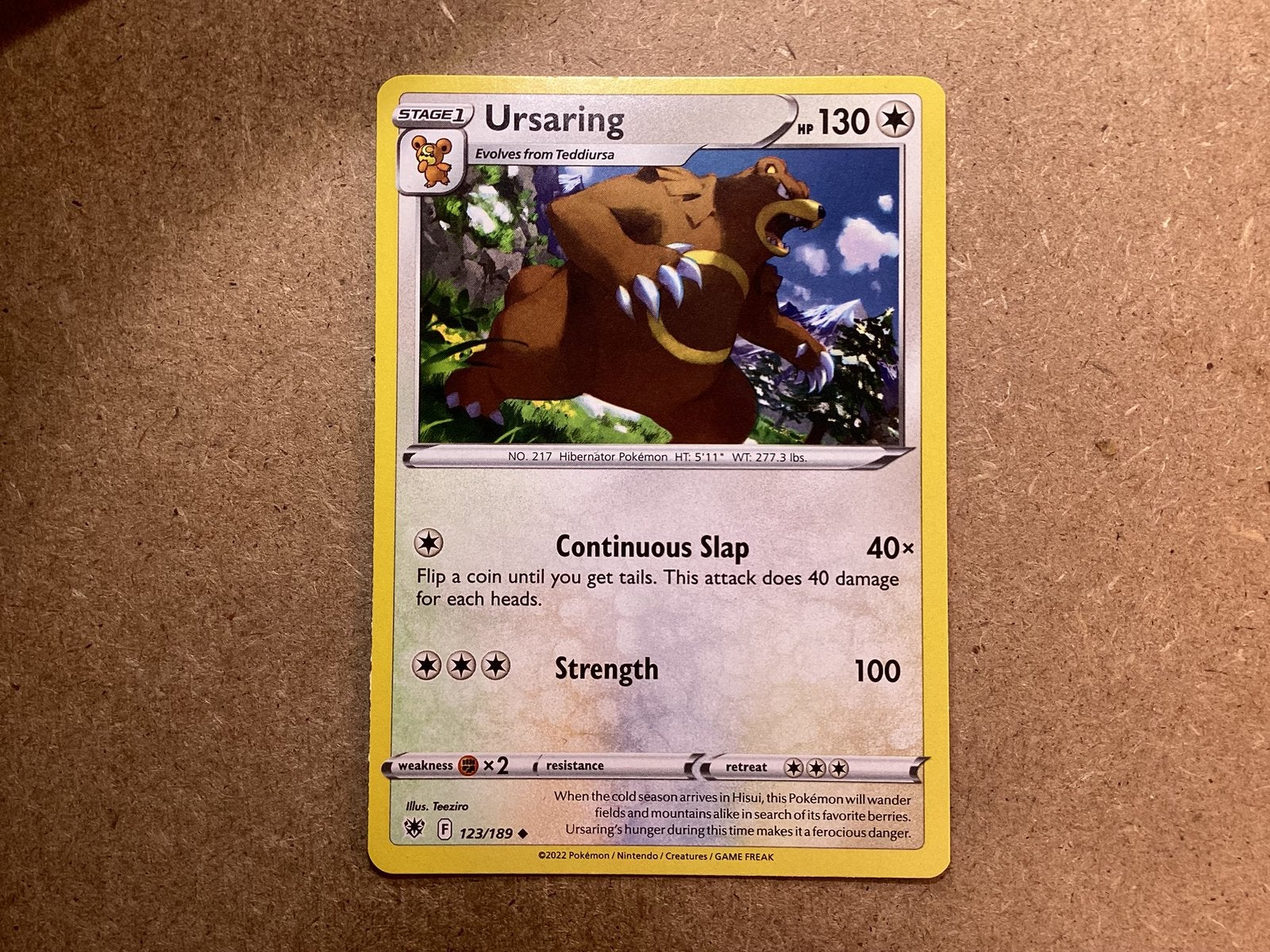 1x Ursaring [ASR 123/189] (Excellent), Ophalen of Verzenden, Zo goed als nieuw, Losse kaart