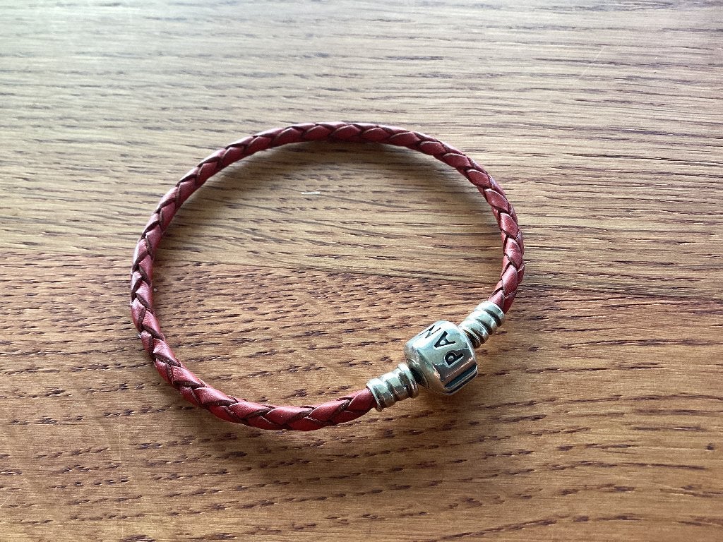 Pandora rood leren armband 17 cm - 590705crd, Verzenden, Nieuw, Rood, Leer