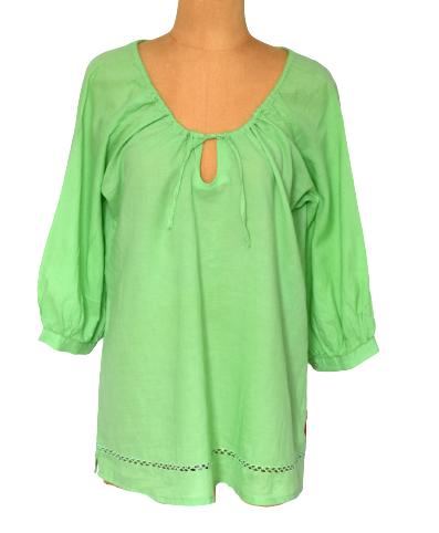 St.Martins topje, blousetop, top, groen, Mt. M, Kleding | Dames, Tops, Zo goed als nieuw, Maat 38/40 (M), Groen, Lange mouw, Verzenden