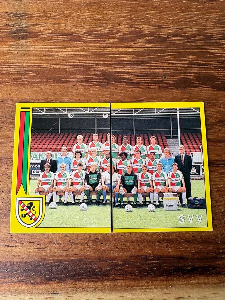 Panini Voetbal 90 SVV Teamfoto Sticker #319 #320, Ophalen of Verzenden, Nieuw, Stickers en Plaatjes