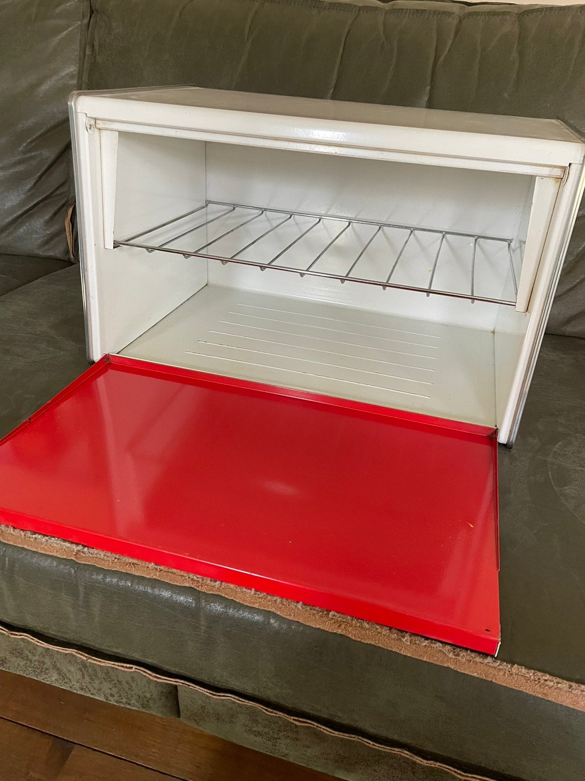 Vintage Brabantia XL broodtrommel rood-wit - in topstaat, Verzamelen, Retro, Ophalen of Verzenden