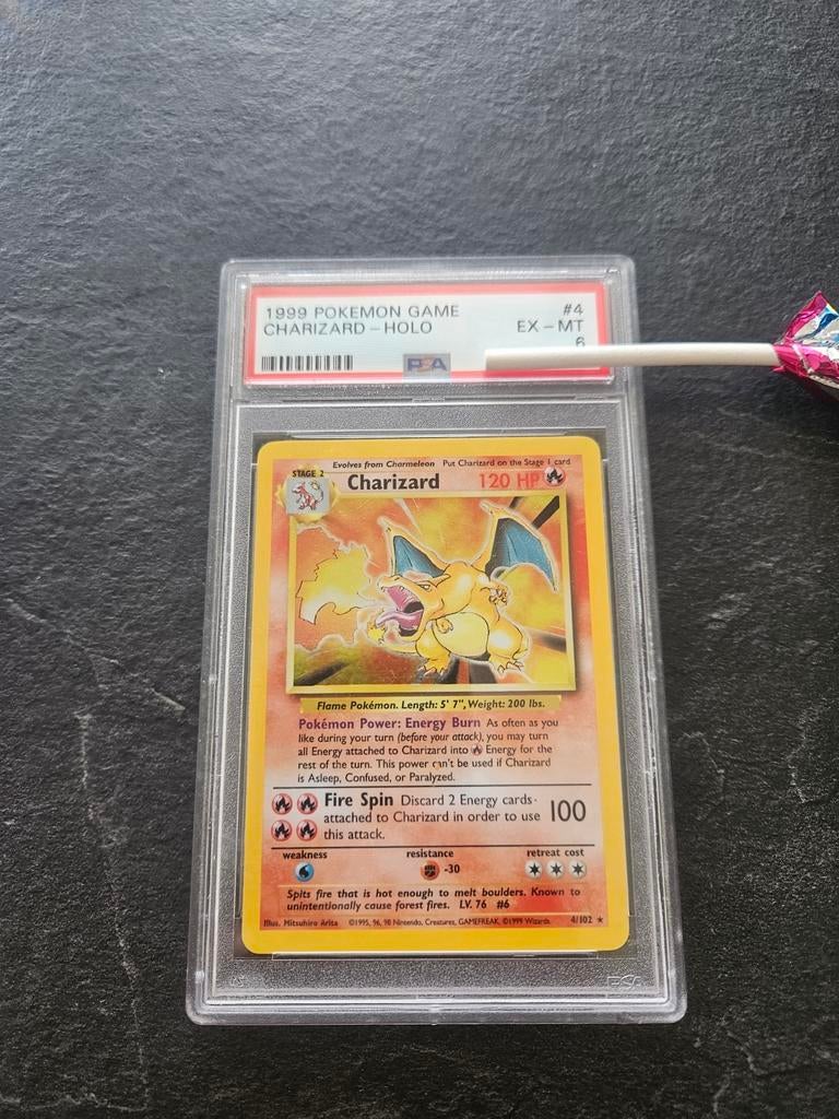 Base charizard 4/102 psa 6, Ophalen of Verzenden, Zo goed als nieuw