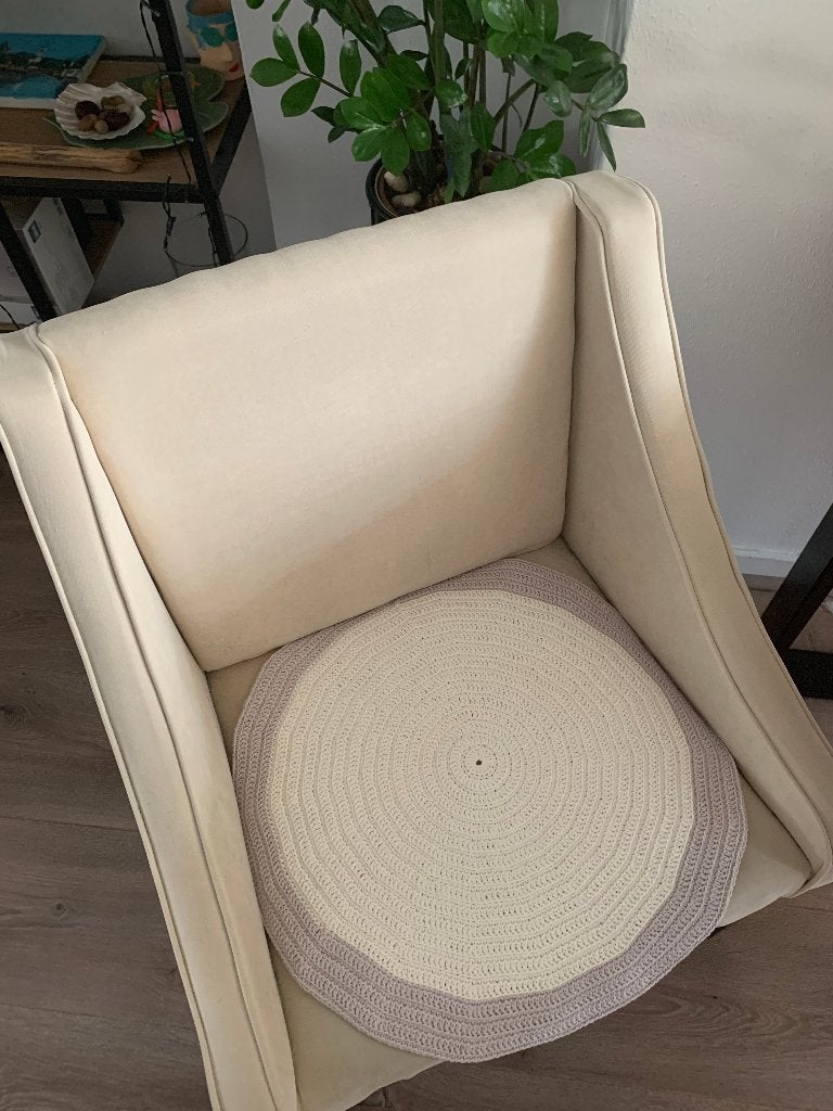 Gehaakt boho ibiza stoelkleed kleedje stoelbeschermer grijs, Ophalen of Verzenden, Overige typen, Nieuw, Grijs