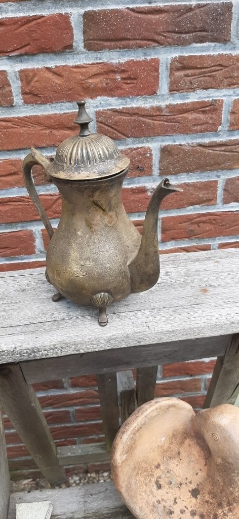 Antieke tinnen theepot, Antiek en Kunst, Antiek | Tin, Ophalen of Verzenden