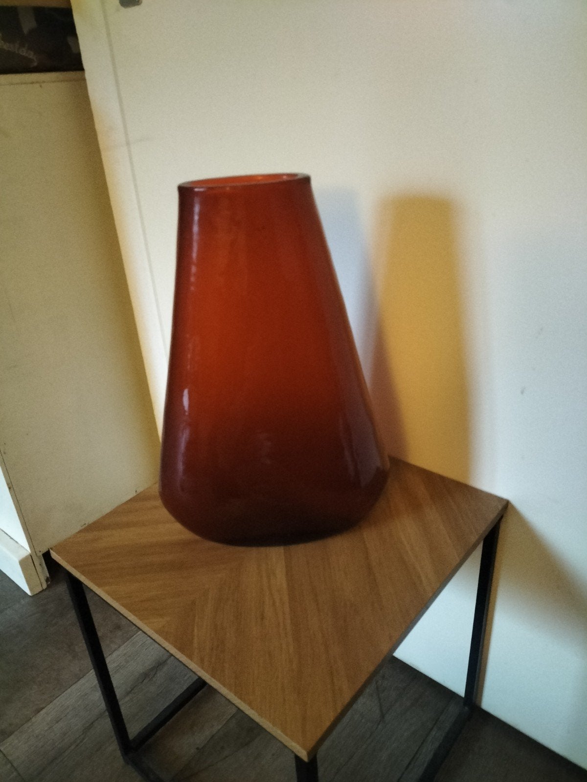 Oranje glazen vaas - Modern design, Ophalen of Verzenden