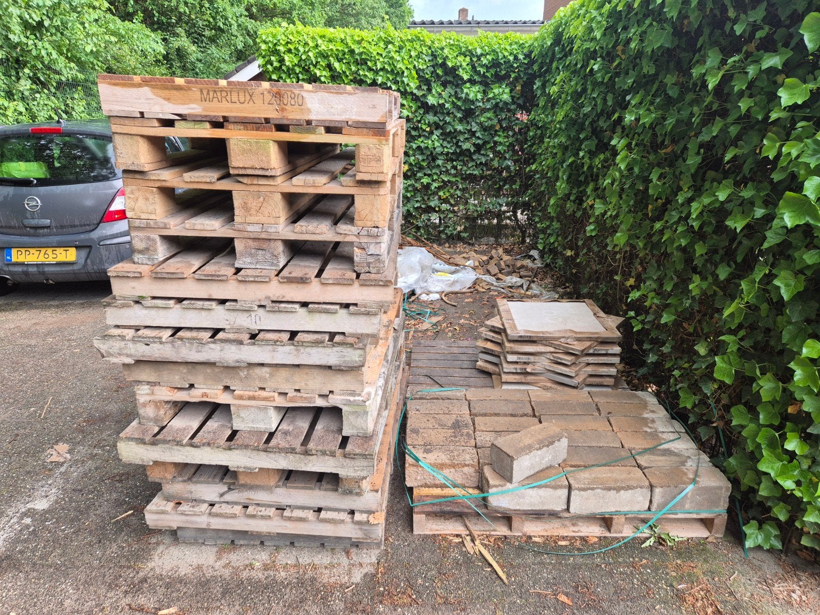 16 pallets te koop, waaronder 5 europallets, Doe-het-zelf en Verbouw, Hout en Planken, Ophalen of Verzenden