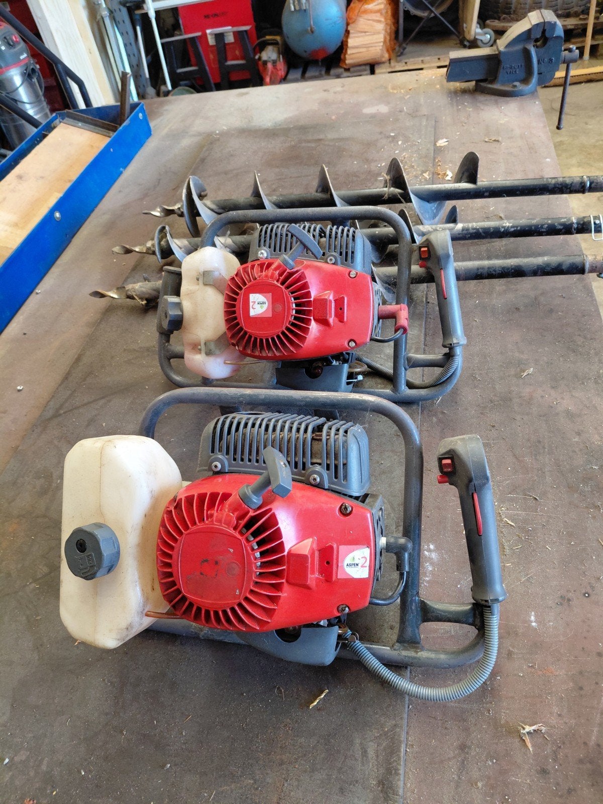 2x benzine grondboor Efco, Ophalen, Gebruikt