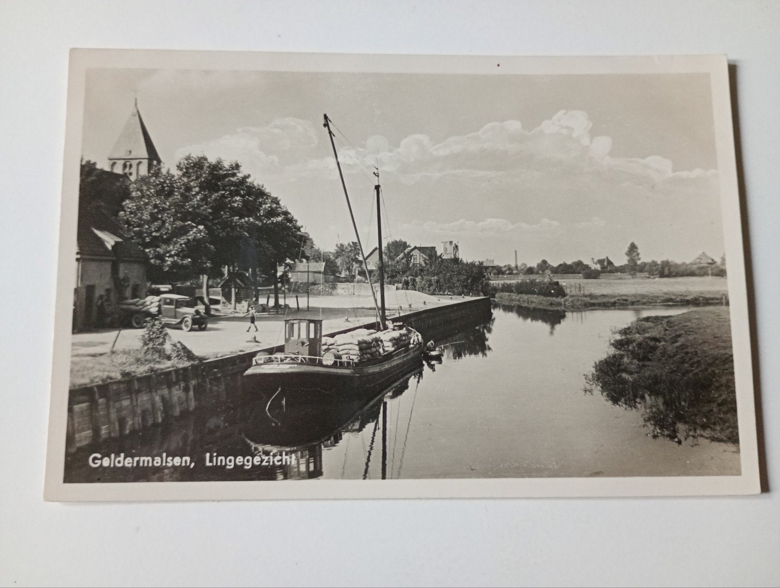 Geldermalsen Linge met Scheepvaart, Ophalen of Verzenden, 1940 tot 1960, Gelopen, Gelderland