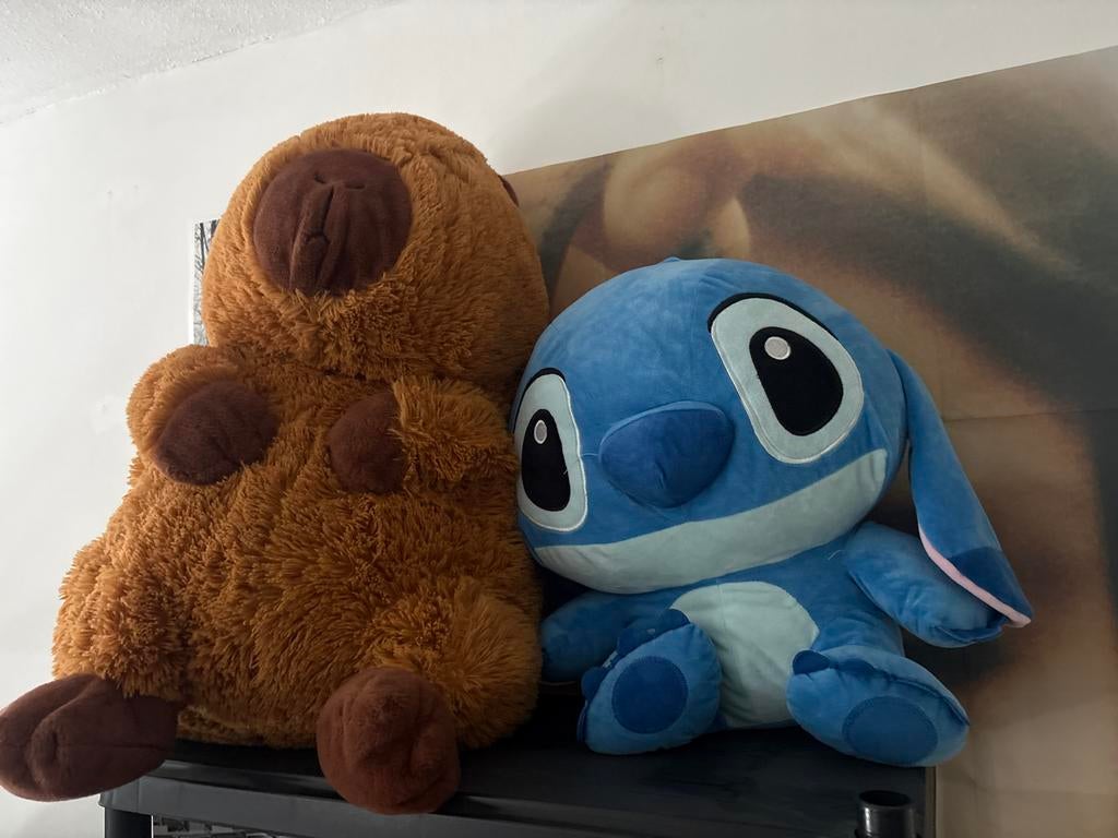 Grote knuffels: Capybara en Stitch, Ophalen, Disney, Overige typen, Zo goed als nieuw