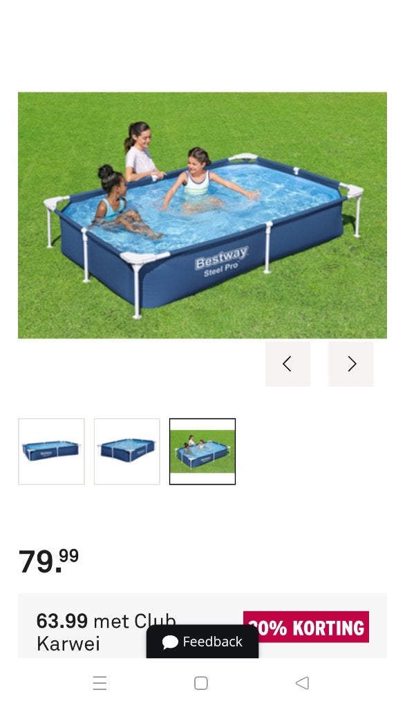 Bestway Power Steel zwembad - 221 x 150 x 43 cm, Ophalen, Zo goed als nieuw, Opzetzwembad, Rechthoekig