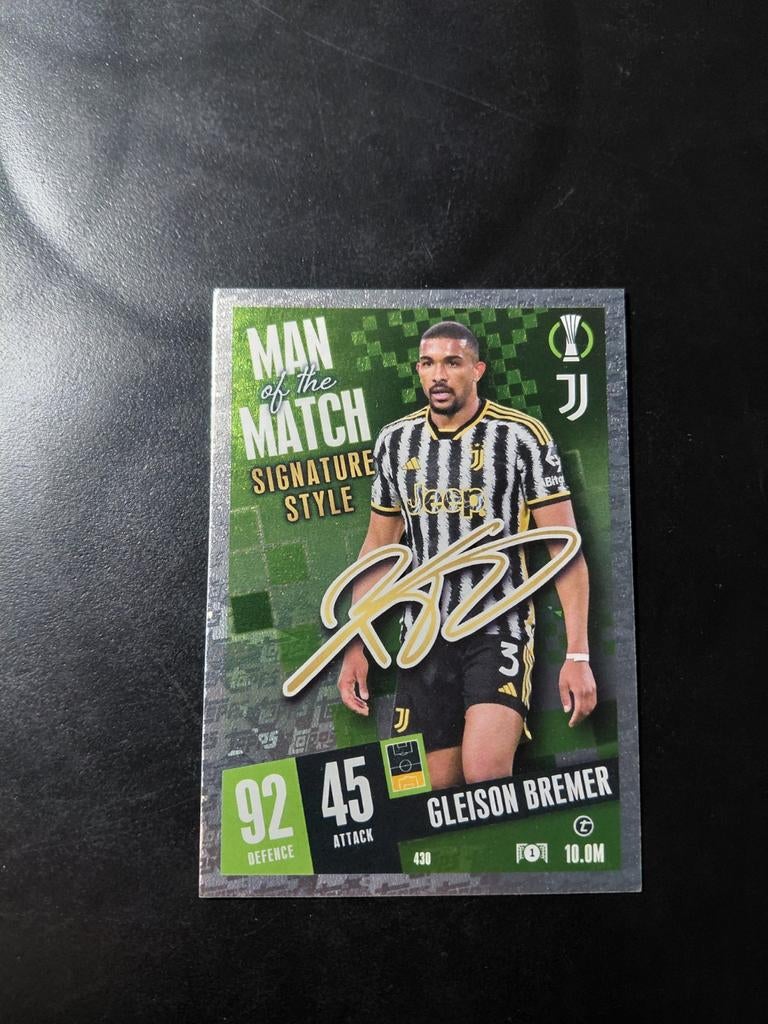 Bremer (juventus) topps signature style, Ophalen of Verzenden, Nieuw, Buitenlandse clubs, Spelerskaart