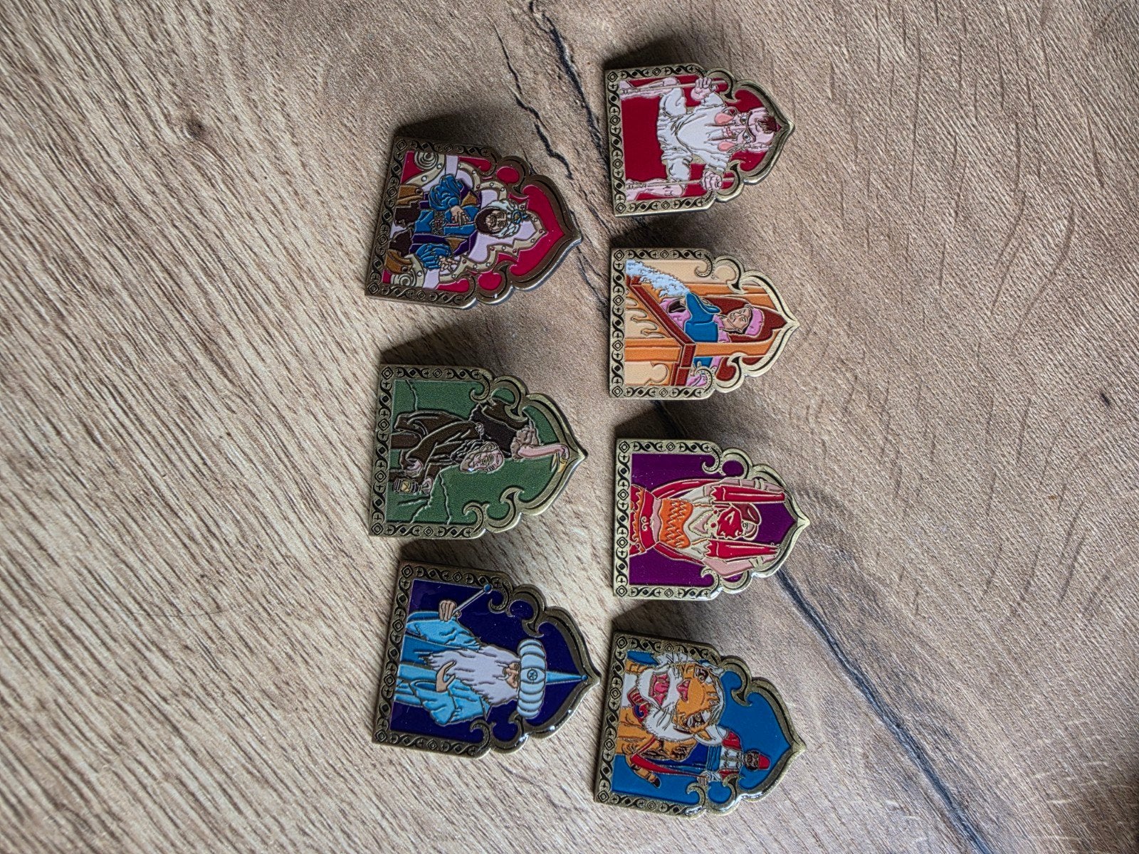 Efteling Set van 7 pins Fatamorgana, Ophalen of Verzenden, Zo goed als nieuw, Figuurtje, Speldje of Pin
