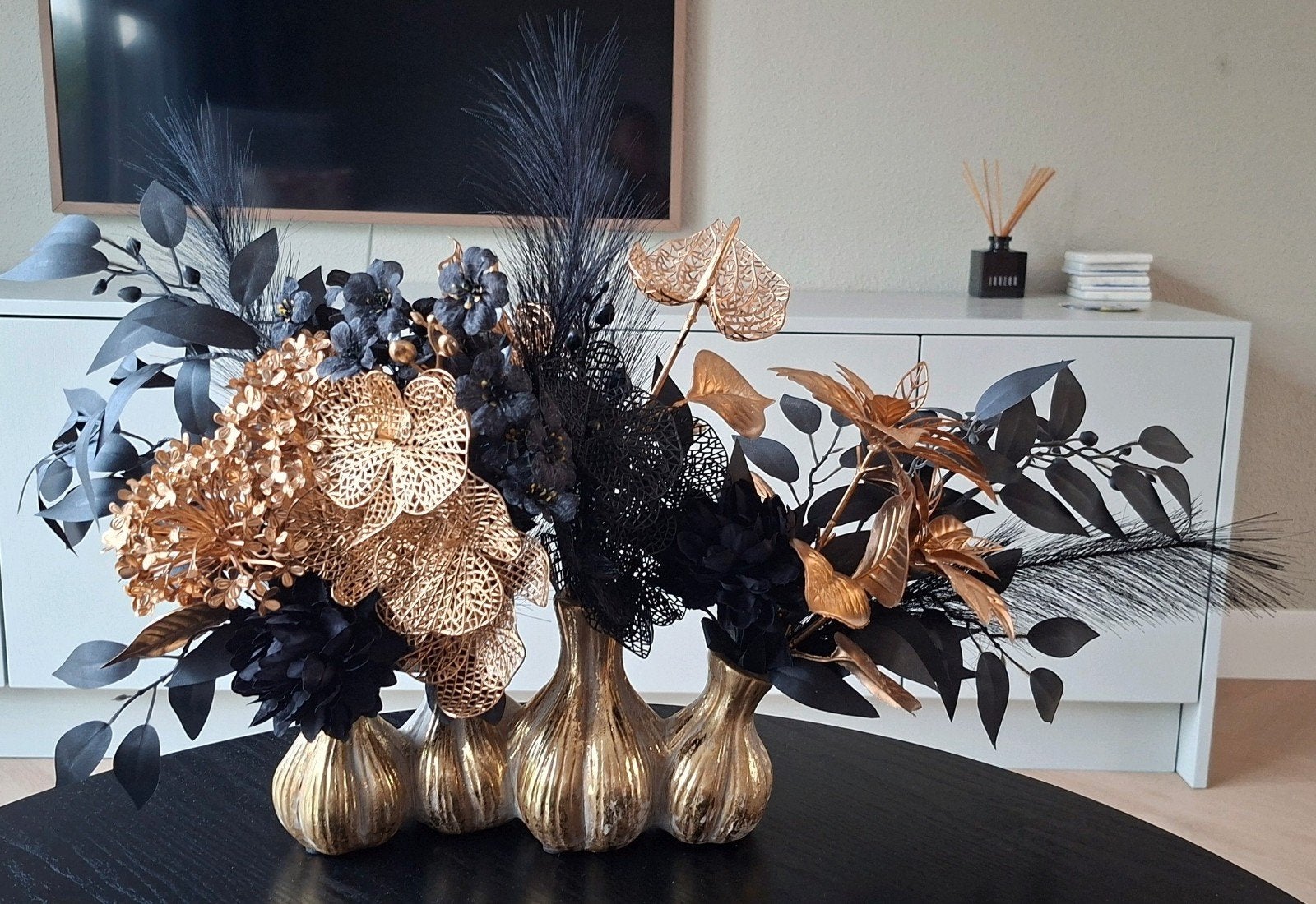 Toetervaas boeket Noir royale, Ophalen of Verzenden, Zo goed als nieuw