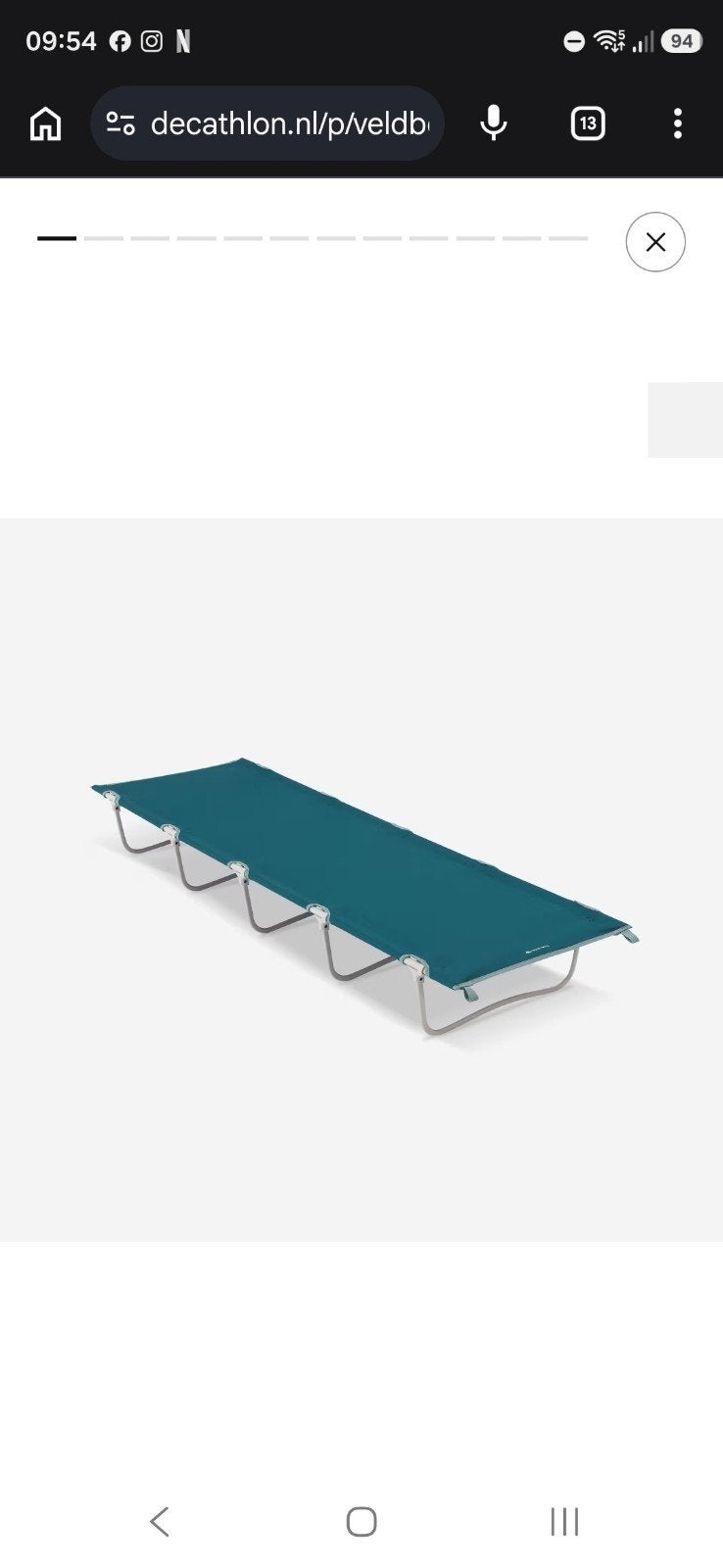 2 xQUECHUA Veldbed voor kamperen Basic breedte 60 cm 1 perso, Caravans en Kamperen, Ophalen, Zo goed als nieuw