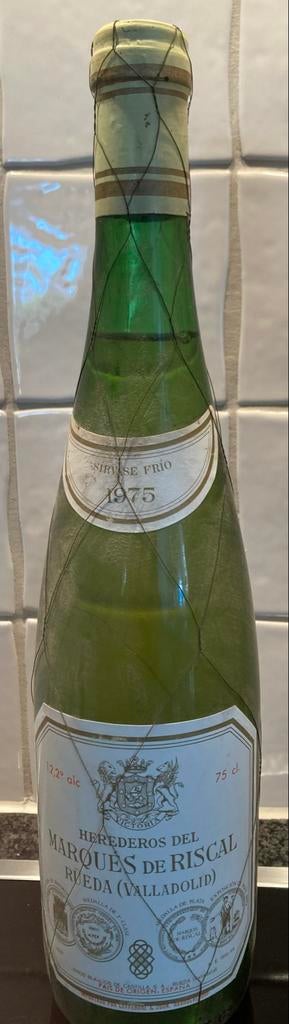 Unieke Spaanse Witte Wijn 1975 - Marques de Riscal, Ophalen of Verzenden, Gebruikt, Spanje, Witte wijn
