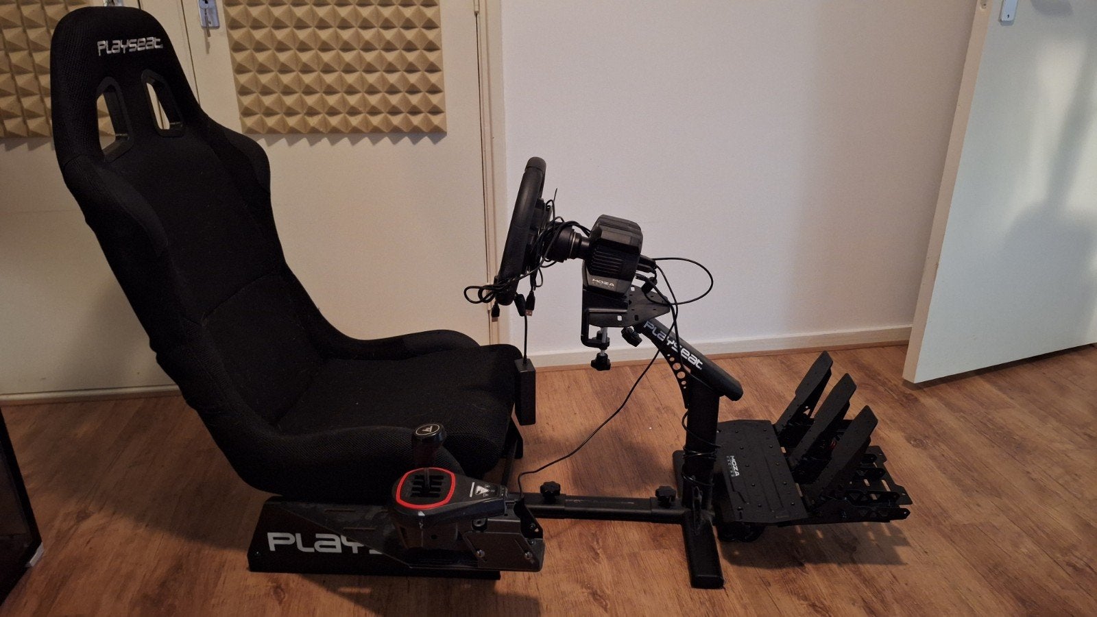 Playseat Evolution Black met Moza R3 + Shifter, Computers en Software, Joysticks, Ophalen, Zo goed als nieuw