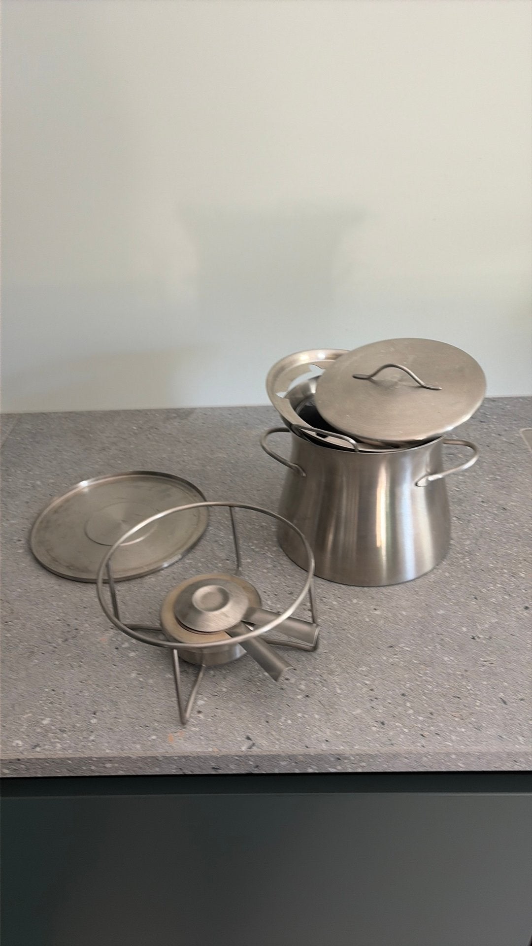 BODUM fonduepan, Ophalen, Zo goed als nieuw, Rvs