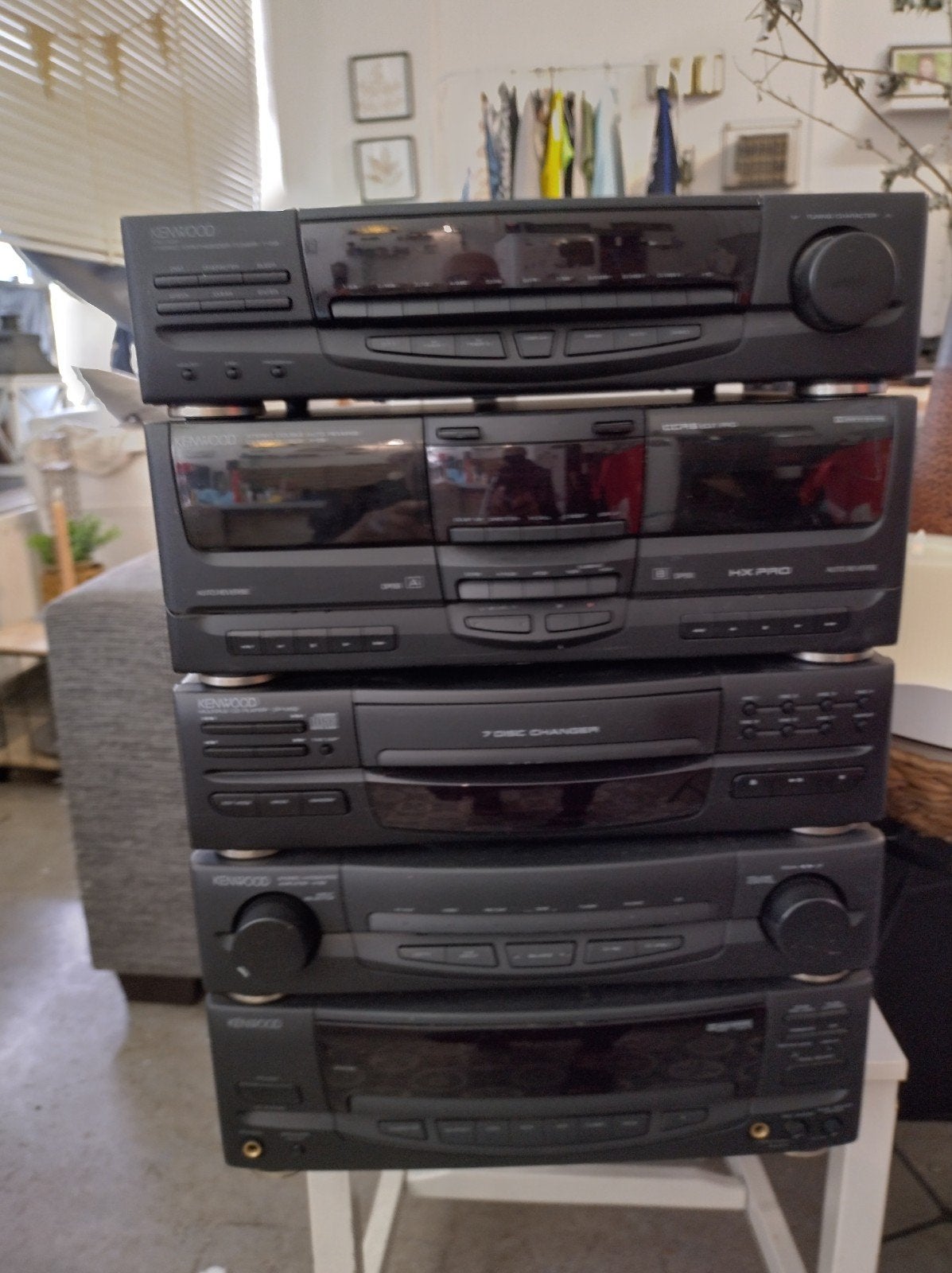 Kenwood Stereo Set met CD-wisselaar en Cassettedeck, Gebruikt, Losse componenten, Tuner of Radio, Ophalen