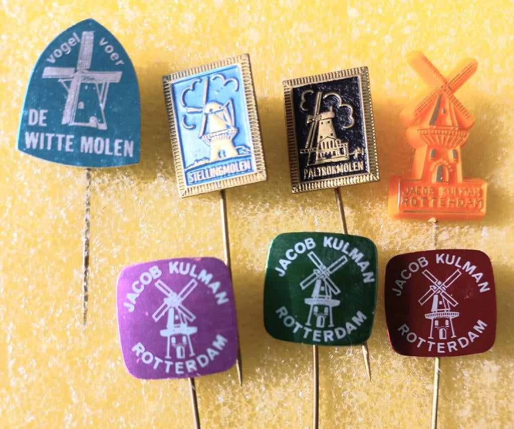 7 molen speldjes, Verzamelen, Speldjes, Pins en Buttons, Ophalen of Verzenden