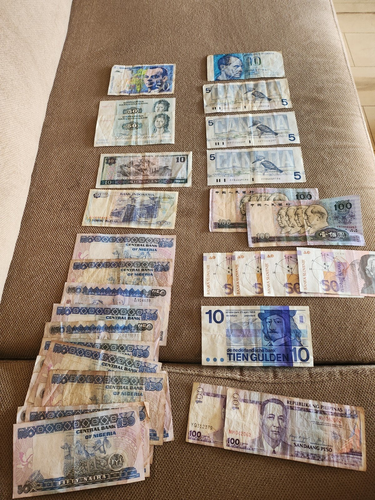 Diverse verzameling bankbiljetten uit verschillende landen, Ophalen of Verzenden, Setje