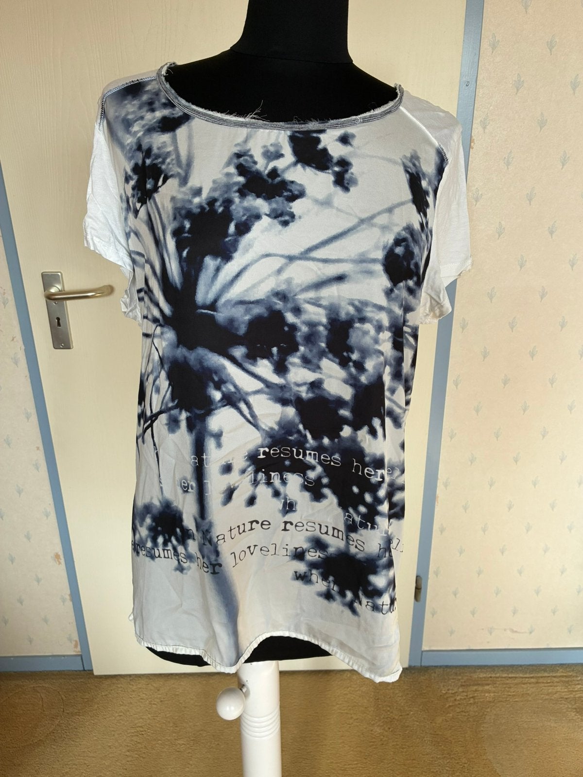 124 Expresso top in maat XXL wit/blauw, Verzenden, Wit, Maat 46/48 (XL) of groter, Zo goed als nieuw