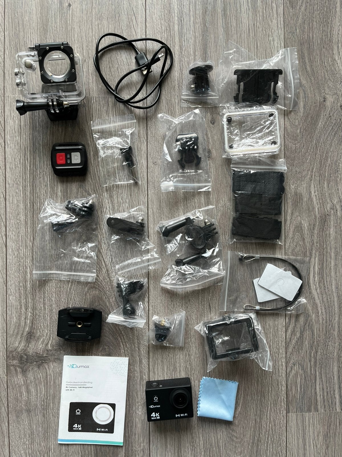Qumax sportcamera 4K (als nieuw, 1 keer gebruikt) 30fps, Ophalen of Verzenden, Zo goed als nieuw, Overige merken