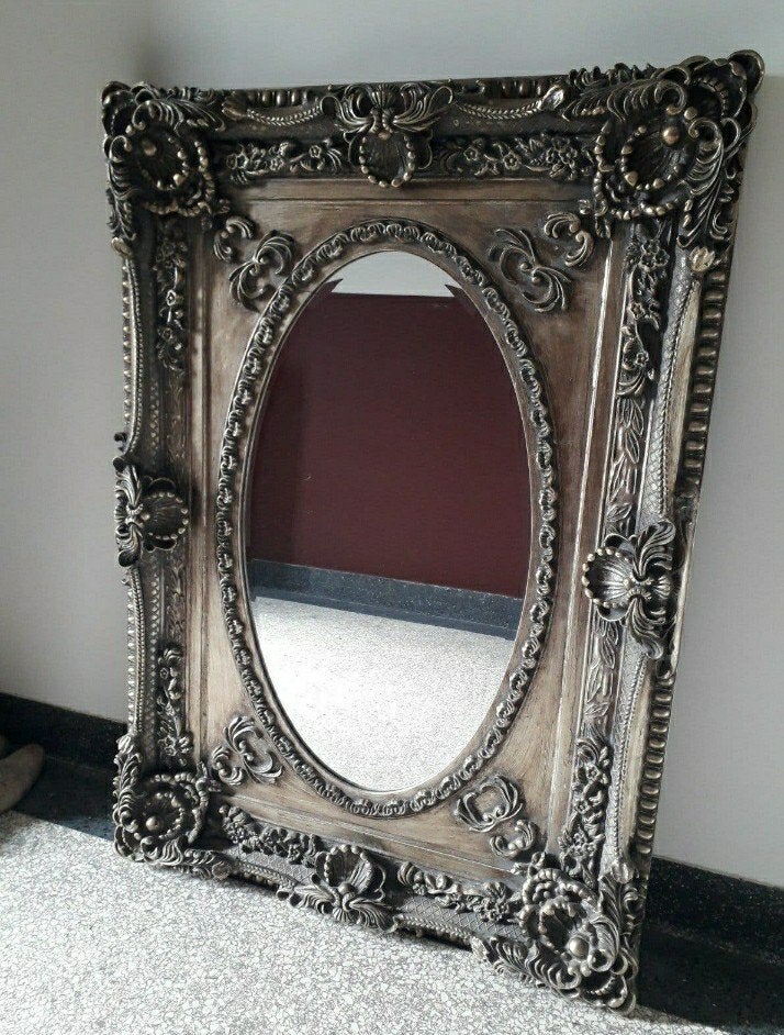 Grote, hoge baroque spiegel rijkelijk versierd barok, Ophalen, 100 tot 150 cm, Zo goed als nieuw, 75 tot 100 cm