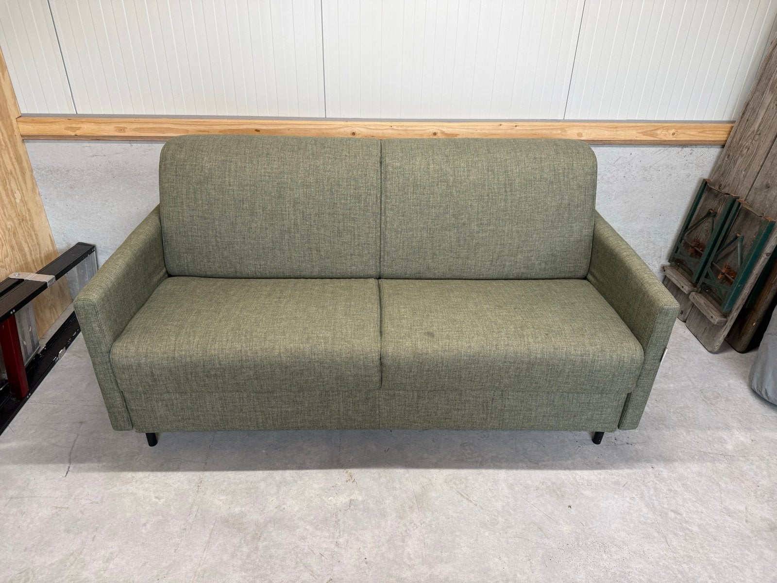 Stevige Slaapbank 2-zits met stalen bodem en matras, Ophalen, Gebruikt, Tweepersoons, 190 cm of minder
