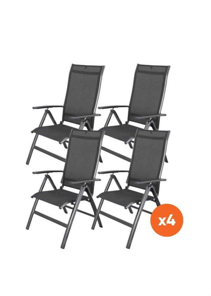 Set van 4 Kettler Legato Curve standenstoelen + 2 hockers, Ophalen, Nieuw, Aluminium, Verstelbaar