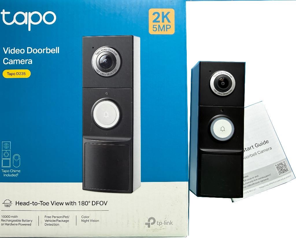 Tapo videodeurbel D235, Ophalen, Bewegingsdetectiesensor, Nieuw, Bedraad