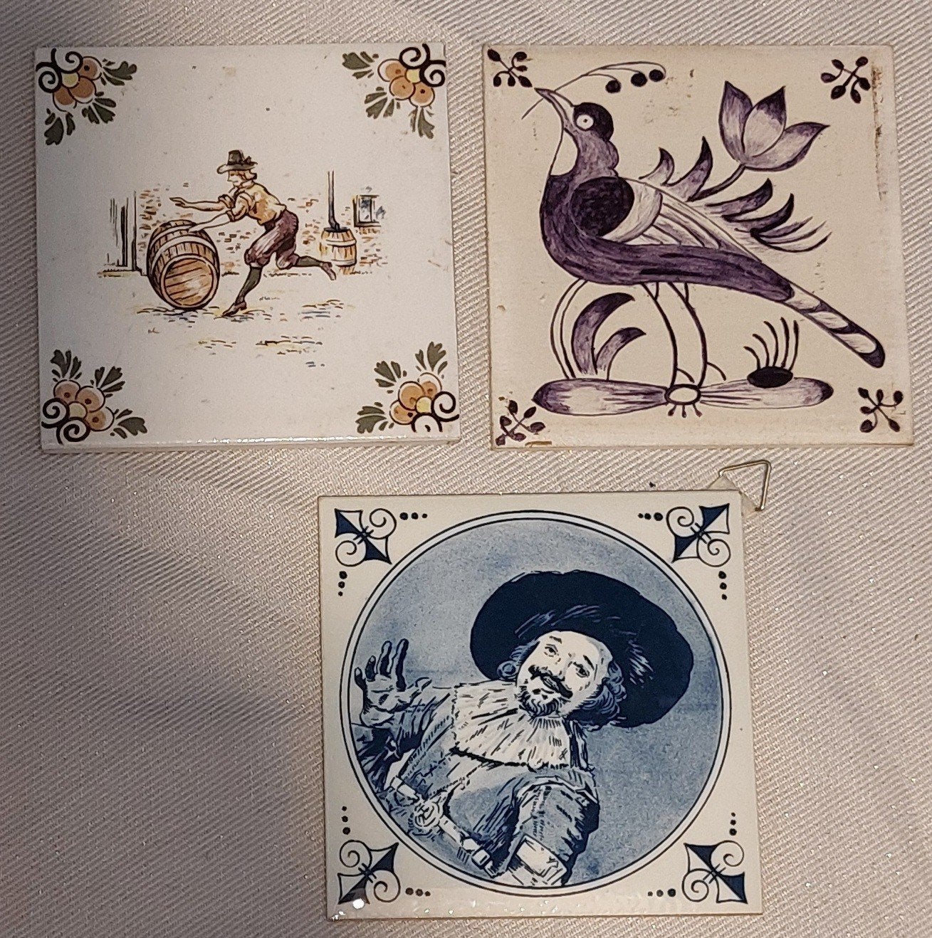 Set van 3 vintage decoratietegels!!, Antiek en Kunst, Ophalen of Verzenden