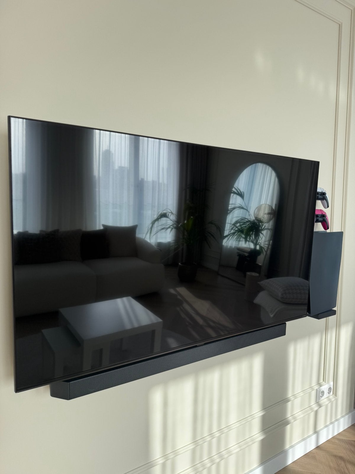 LG QNed tv + Samsung Soundbar + beugel voor muur, Ophalen, LED, Zo goed als nieuw, 100 Hz