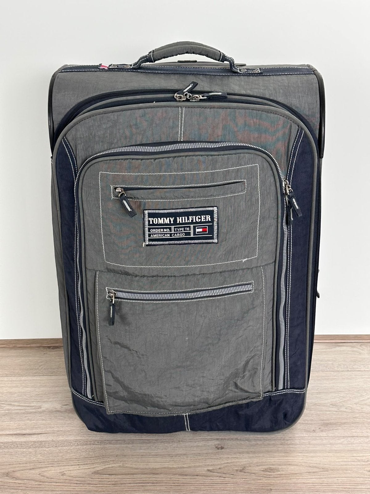 Tommy Hilfiger Koffer - Grijs/Blauw met Wieltjes, Ophalen, 40 tot 60 cm, Gebruikt, 20 tot 30 cm