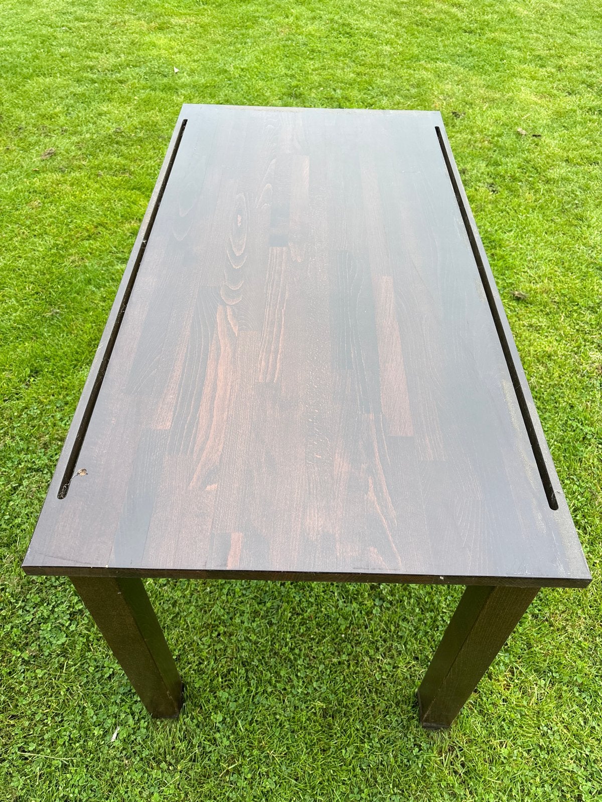 Donkerbruine houten tafels - Gebruikt, Ophalen, Gebruikt, 100 tot 150 cm, 50 tot 100 cm
