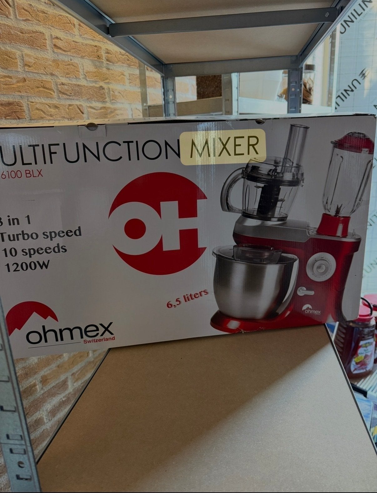 Ohmex Multifunctionele Mixer 3-in-1 - 6.5L, 1200W, 4 liter of meer, Ophalen, Nieuw, 3 snelheden of meer