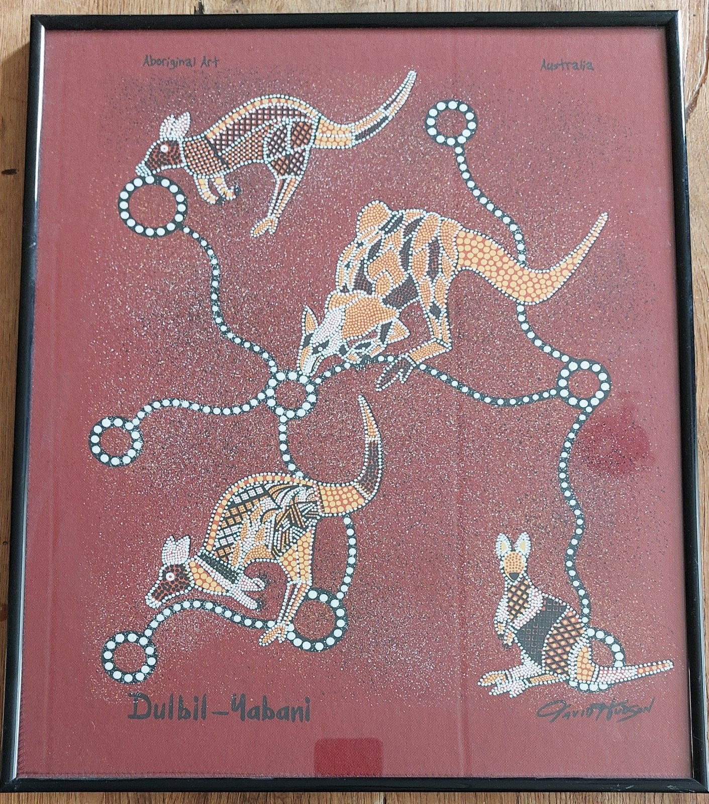 Aboriginal Kunst: Dulbil-Mabani Kangoeroe Schilderij, Antiek en Kunst, Ophalen