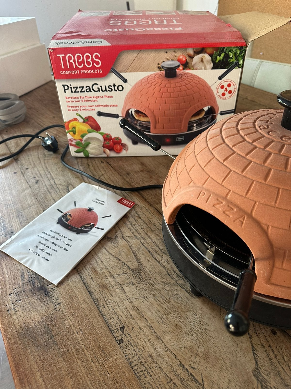 Mini pizzaoven, Witgoed en Apparatuur, Gourmetstellen, Ophalen, Zo goed als nieuw, 4 t/m 7 personen