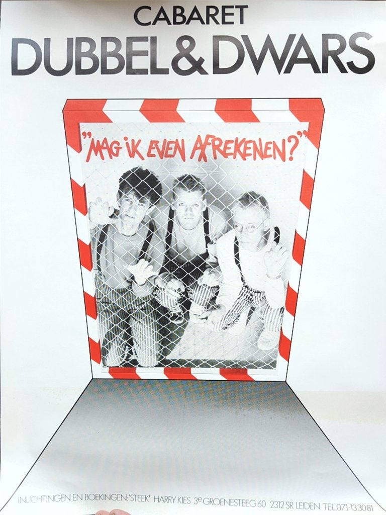 Dubbel & Dwars cabaretposter, Ophalen of Verzenden